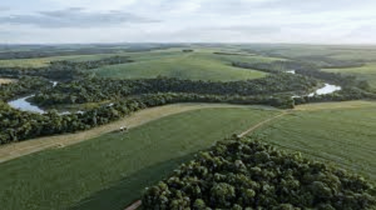 Vista aérea de área rural